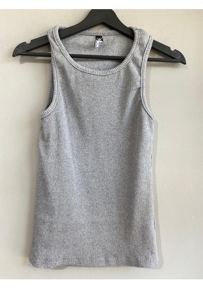 Martino Butik Unisex Likralı Fitilli Gri Atlet Gri