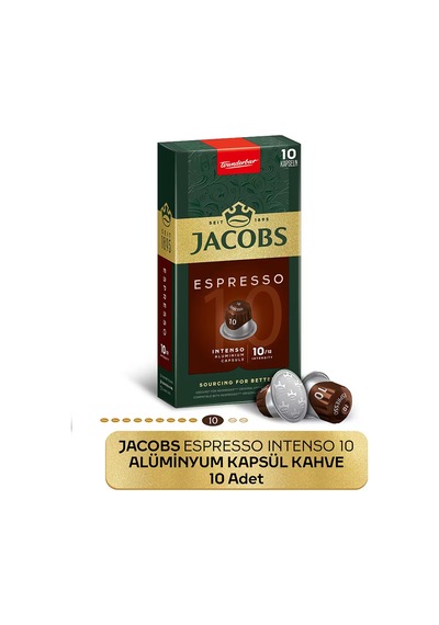 Jacobs Espresso 10 Intenso Nespresso Uyumlu Kapsül Kahve 10 Kapsül X 5 Adet Kapsül Kahve