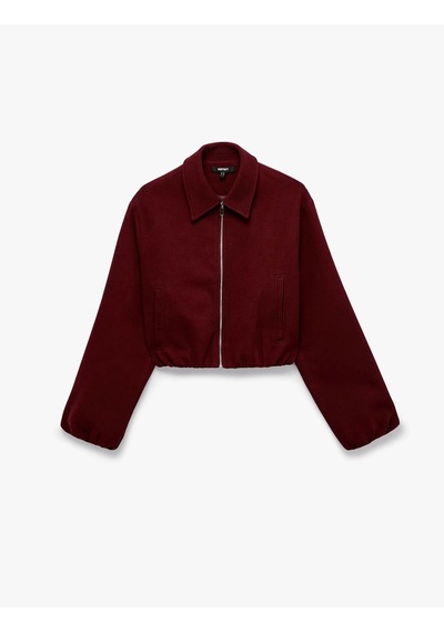 Koton Bomber Bordo Kadın Ceket 7wak10146ek