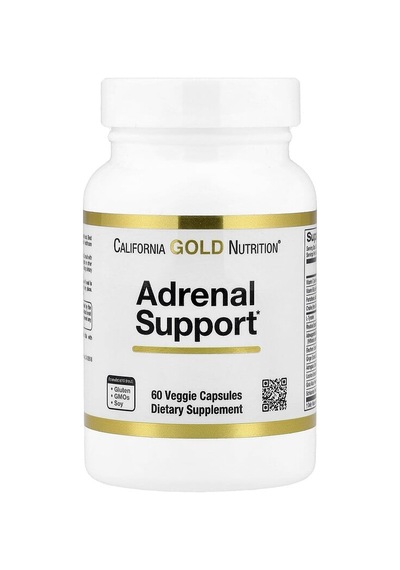 California Gold Nutrition, Adrenal Support With L-tyrosine, Rhodiola Extract, As-hw-aga-ndhaa Extract, And Eleuthero Extract, 60 Veg Capsules