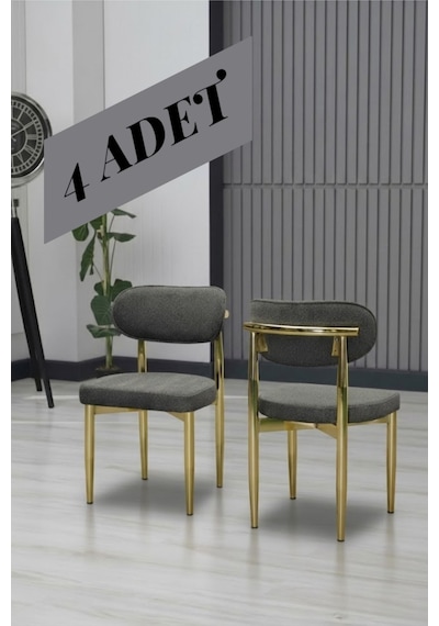 Polo Sandalye Gold Ayak 4 Adet Antrasit Antrasit