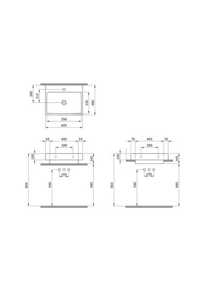 Bocchi Scala Tezgahüstü Lavabo 60 x 48 Mat Siyah 1077-004-0126