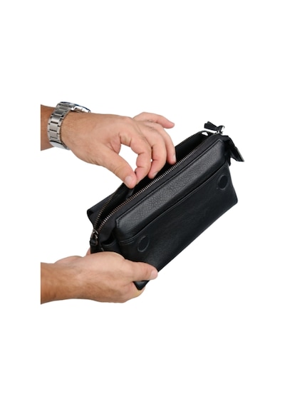 Mft Leather Hakiki Deri Unisex El Çantası Boliva 9874 Napa Siyah
