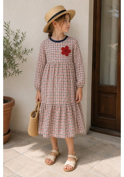 Angel&co. Girls Clothing Kareli Pamuk Kız Çocuk Modest Midi Elbise Çok Renkli Çok Renkli Angel&co. Girls Clothing Kareli Pamuk Kız Çocuk Modest Midi Elbise Çok Renkli Çok Renkli