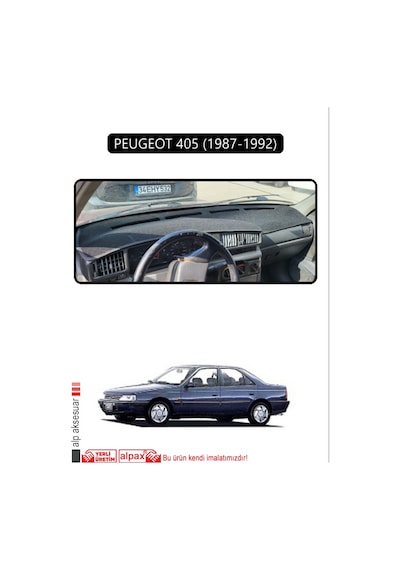Peugeot 405 1987-1992 Torpido Koruma Halısı Siyah Kenar