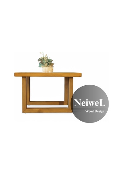 Neiwel Diena Doğal Ahşap Sehpa-60-60 Açık Ceviz