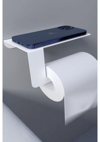 Metal Beyaz Telefon Raflı Tuvalet Kağıtlık, Wc Kağıtlık Mt44b Diğer