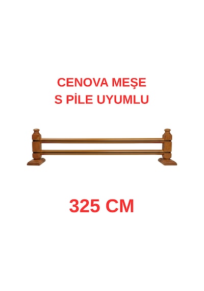Cenova S Pile Ve Perde Düğmesi Uyumlu Çetray Çift Raylı Modern Ahşap Rustik Meşe 325 Cm Meşe