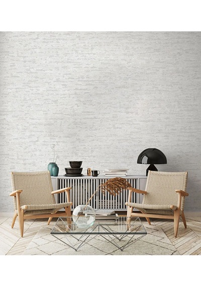 Adawall Muse Koleksiyonu- 25108-1 Açık Gri Doğal Taş Görünümlü Duvar Kağıdı 1.06x15.6m, 16.5m²