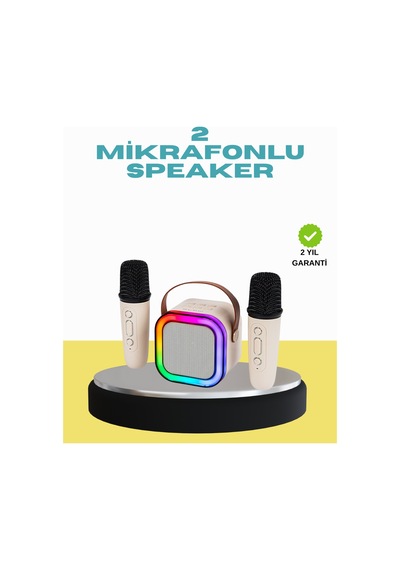 Ilkeshop Led Işıklı Tnabilir Karaoke Hoparlör Usb & Aux Girişli