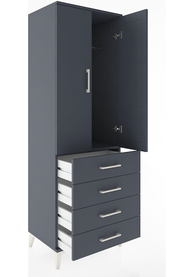 Hyperion Dolap Tek Raflı 4 Çekmeceli Tek Askılı 60x44x182 Ant... Antrasit Hyperion Dolap Tek Raflı 4 Çekmeceli Tek Askılı 60x44x182 Ant... Antrasit