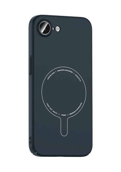 Maks Technology iPhone Uyumlu 16e Kılıf M-safe Şarj Özellikli Kamera Korumalı Mkst Elio Sert Pc Kapak - Lacivert