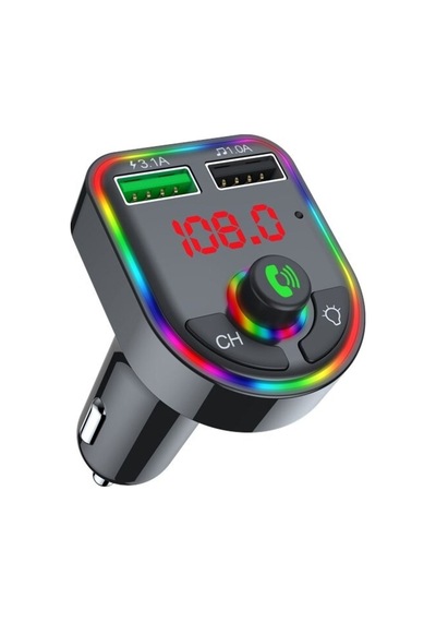 Car F6 Rgb Bluetooth Araç Kiti Fm Transmitter Qc 3.1a Type-c Usb Şarj 12-24v
