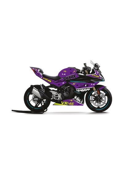 Cfmoto 450sr Köpek Balığı Parçalı Kaplama Sticker Etiket Modeli Mor