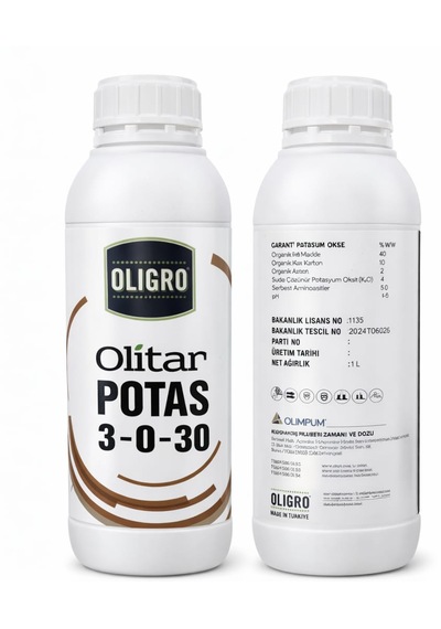 Olıtar Potas 3.0.30 1l Meyve Büyütücü, Azot, Potasyum İçerikli Sıvı Gübre 1 L