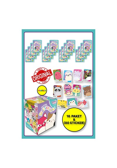 Panini Squishmallows Sticker Çıkartma - 16 Paket 80 Adet Sticker