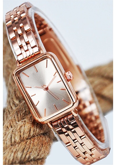 Rose Renk Şık Minimal Kasa Vintage Seri Genç Kız Kadın Kol Saati Su-539 Rose Gold