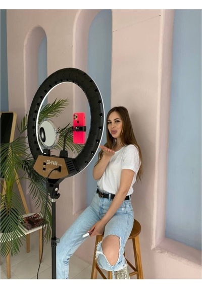 A+ Kalite Megalux Ring Light Led Işık Halkası 18 Inç Profesyonel Influencer Işığı 210 Cm Monopod