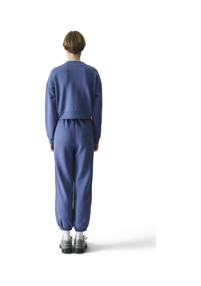 Penti Mavi İpeksi Dokunuş Silky Touch Kontrast Detaylı Bisiklet Yaka Sweatshirt