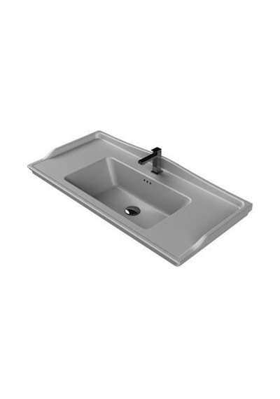 Turkuaz Cerastyle Kapadokya Etajer Uyum Damlalık Lavabo 100 48cm Beyaz