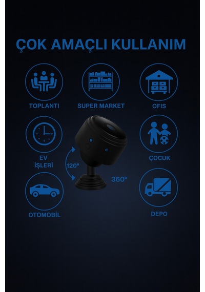 Mini Kablosuz Wi-fi Güvenlik Kamerası 1080p Hd Çözünürlük İç & Dış Mekan Kullanımına Uygun - 783771338