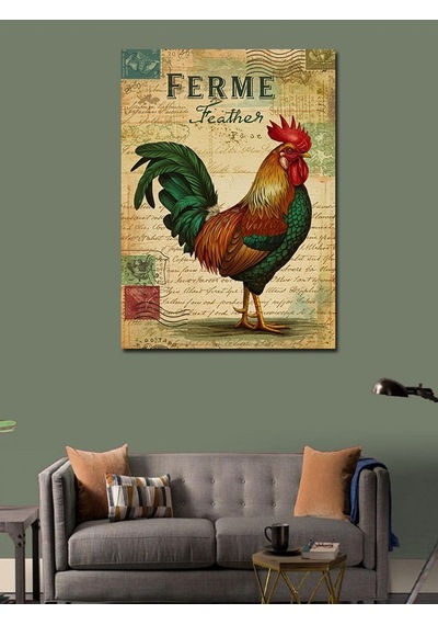 Kanvas Tablo Fransız Köyü Ve Horoz 70cmx100cm
