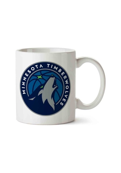 Minnesota Timberwolves Porselen Kupa Bardak Beyaz