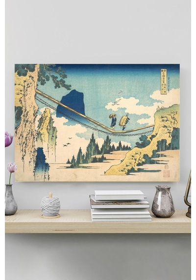 The Suspension Bridge - Katsushika Hokusai Sanatsal Poster