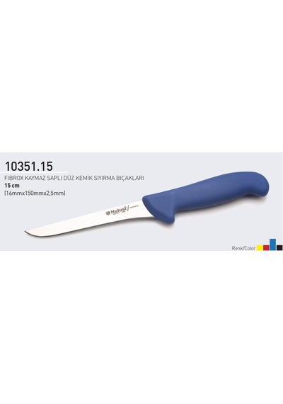 Fibrox Kaymaz Saplı Düz Kasap Kemik Sıyırma Bıçağı 15 Cm Hulusi - Drita Bıçak 16mm X 150mm X 2.5mm 10351.15