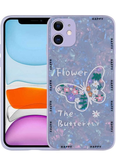 Apple Uyumlu iPhone 11 Kılıf Desenli Sert Silikon Zore Mumila Kapak Lilac Flower
