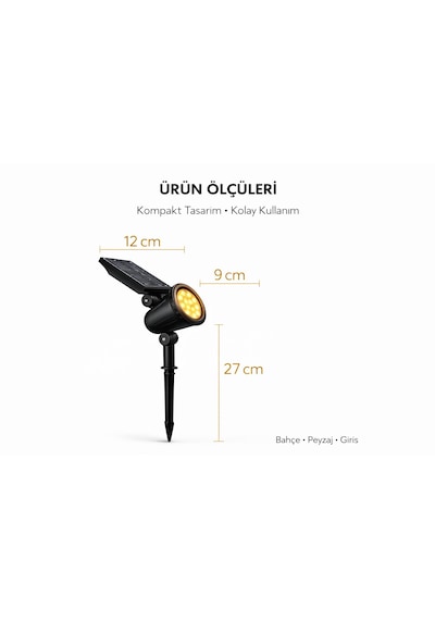 Güneş-solar Enerjili 10 W Yüksek Işık Çim Armetür Yeşil