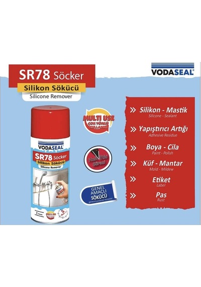 Vodaseal Silikon Etiket Mastik Küf Pas Boya Sökücü Sprey 200 Ml (468901227) Çok Renkli