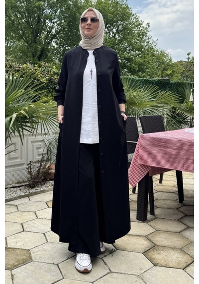 Rabia Şamlı Başak Pantolonlu Takım Siyah Normal