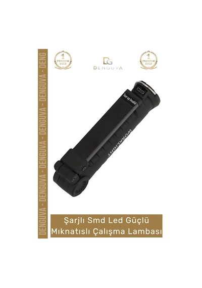Premium Seri 3 Modlu Beyaz Gün Işığı Mıknatıslı Şarjlı Smd Led Güçlü Mıknatıslı Çalışma Lambası Çok Renkli