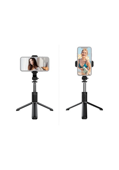 Kuzeystore Led Işıklı Katlanabilir Çok Fonksiyonlu Kablosuz Bluetooth Kumandalı Tripod Selfie Çubuğu, Vlog, Video, Grup Fotoğraf, Özçekim