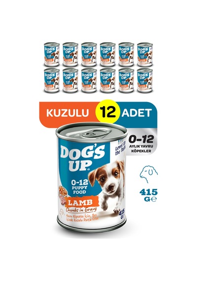 Dogs Up Yaş Yavru Köpek Maması Kuzu Etli 415gr 12li