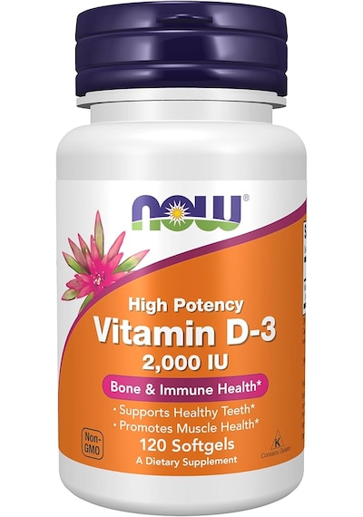 Now Foods Vitamin D3 High Potency 2000 IU 120 Softgels