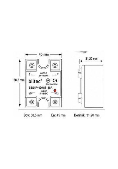 Biltec Ebs1f40d48t 40a Solid State Röle