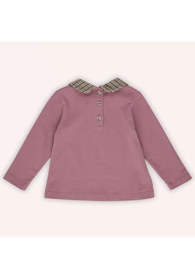 Panço Kız Çocuk Bebe Yakalı T-shirt Gül Kurusu 2421gb05009-4974 001
