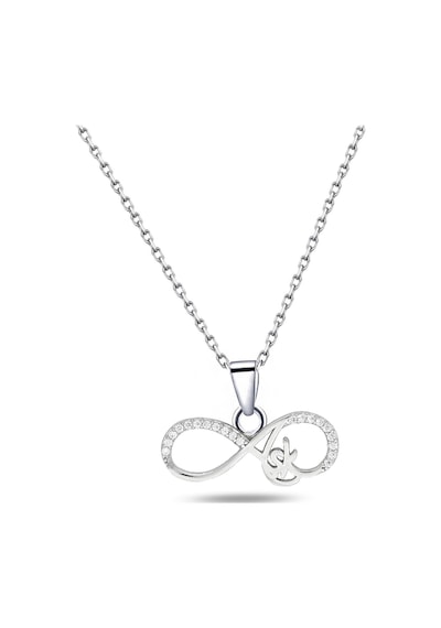 Brezza Lusso Jewelry  925 Ayar Gümüş Sonsuzluk Aşk Yazılı Kadın Kolye 45 CM 45 CM