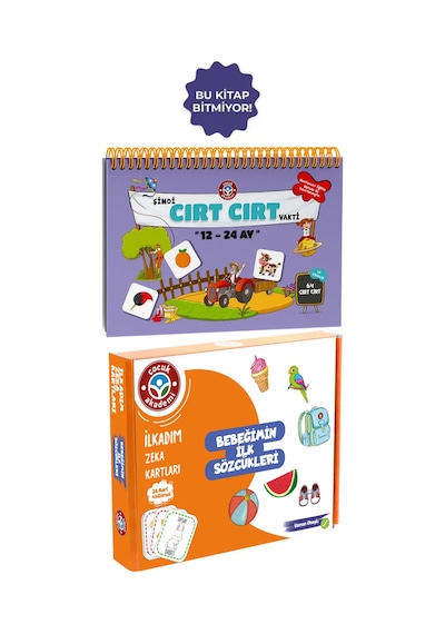 12-24 Ay Cırt Cırtlı Etkinlik Kitabı Ve Zeka Kartı Bebeğimin Ilk Sözcükleri