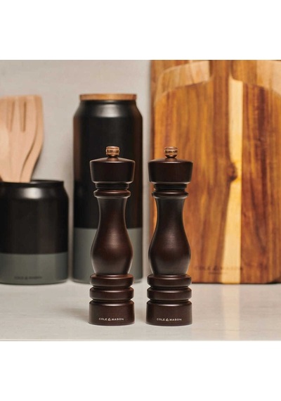 Cole & Mason H233020 London Çikolata Renkli Ahşap Tuz Ve Biber Değirmenleri 220mm Çok Renkli