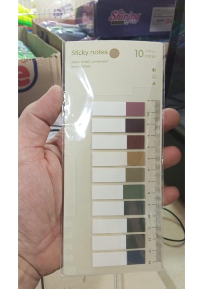 10 Renkli Cetvelli Şeffaf Indeks Sayfa Sticker Pastel Tonlar Çok Renkli