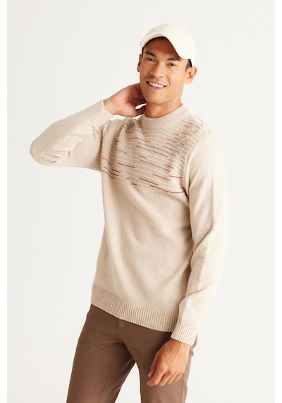 AC&Co / Altınyıldız Classics Erkek Bej-kıremıt Standart Fit Normal Kesim Yarım Balıkçı Yaka Yünlü Triko Bej - Kiremit AC&Co / Altınyıldız Classics Erkek Bej-kıremıt Standart Fit Normal Kesim Yarım Balıkçı Yaka Yünlü Triko Bej - Kiremit