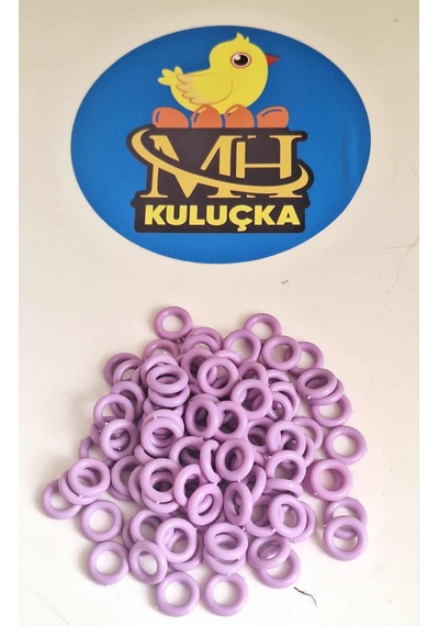 Plastik Güvercin Boncuğu Halkası Leylak Reng 100 Adet