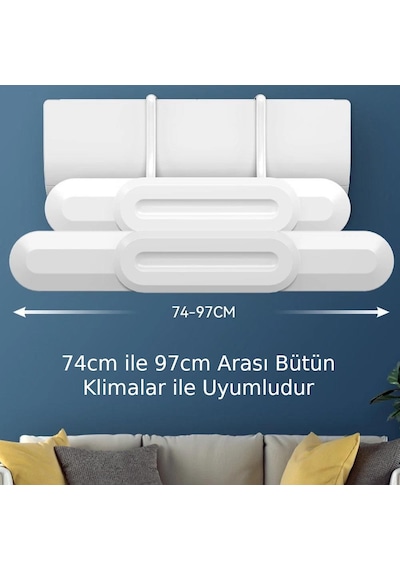 Valkyrie 74-97cm Ayarlanabilir Klima Rüzgar Kesici Hava Yönlendirici Klima Siperliği Deflektörü