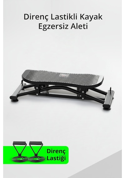 T-233 Kayak Egzersiz Aleti / Lcd Ekran / Vakumlu Ayaklar / Direnç Lastiği Siyah
