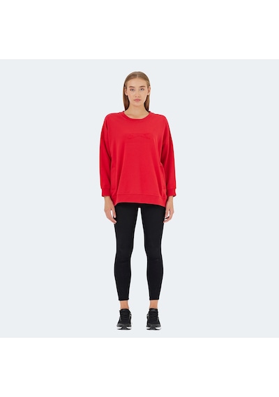Slazenger VIKENTI SW Oversize Kadın Cepli Oversıze Kırmızı Sweatshirt