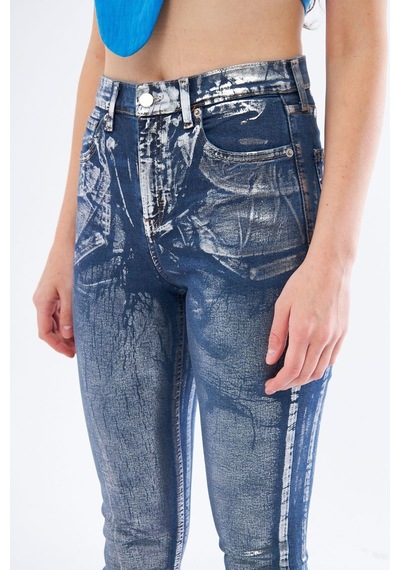 Varaklı Skinny Jean Pantolon 001