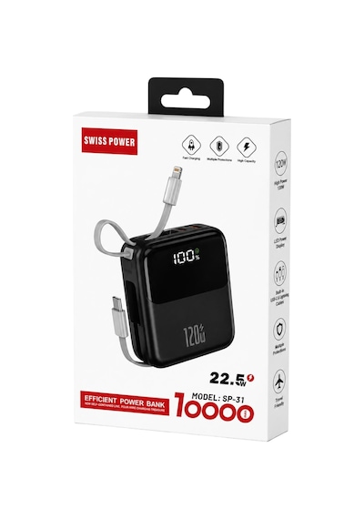 Swııspower Sp-31 22.5w 10000 Mah Taşınabilir Powerbank - Siyah